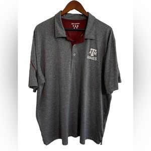Men’s athletic dark gray polo Texas A&M Aggies shirt Champion Elite 2XL